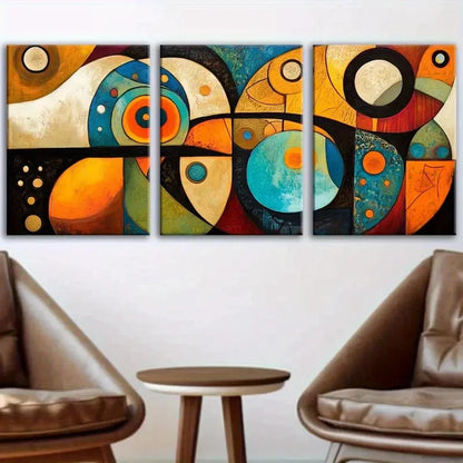 3pcs Bohemian Style Geometric Shapes Metal Print Ready to Hang Art