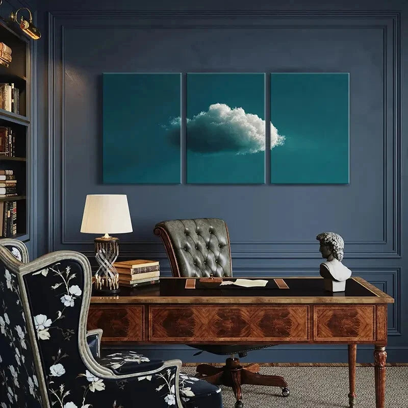 3pcs Abstract Cloudscape Art Poster Metal Print Ready to Hang Art