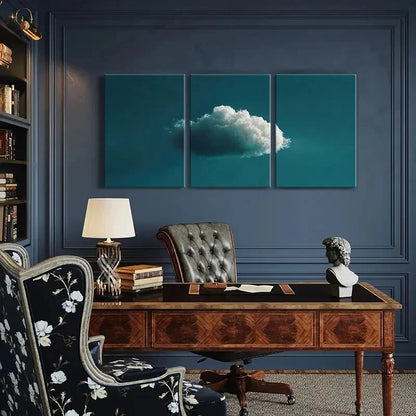 3pcs Abstract Cloudscape Art Poster Metal Print Ready to Hang Art