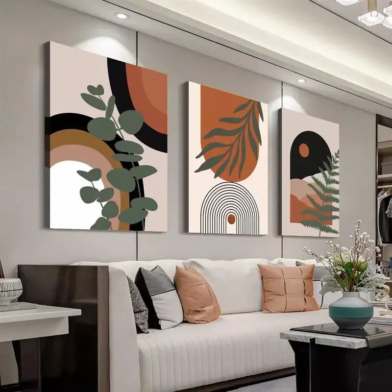 3pcsAbstract Nature Wall Art Set Canvas Framed 50x70cm -  High Quality Print 100% Australian Made Wall Canvas Ready to Hang - Bella Home Decor