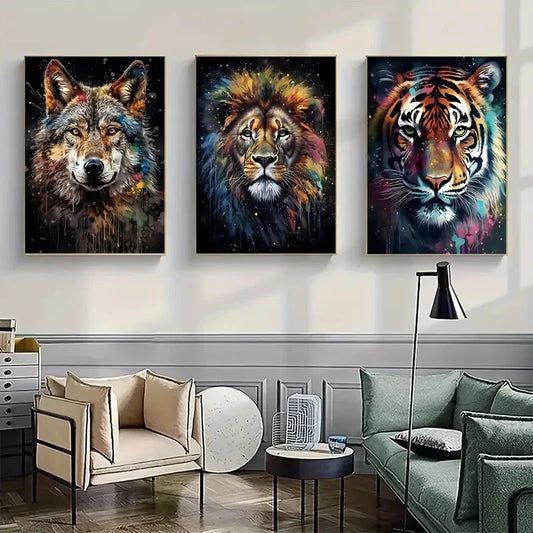 3pcs Wildlife Canvas wall Art Set Canvas Framed 40x60cm - High Quality Print 100% Australian Made Wall Canvas Ready to Hang