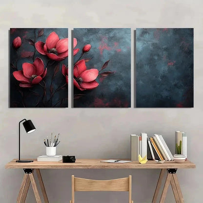 3pcs Flower Floral Botanical Minimalist Perfect Wall Art Set Canvas Framed 50x70cm - High Quality Print 100% Australian Made Wall Canvas Ready to Hang
