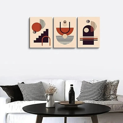 3pcs Minimalist Abstract Metal Print Ready to Hang Art