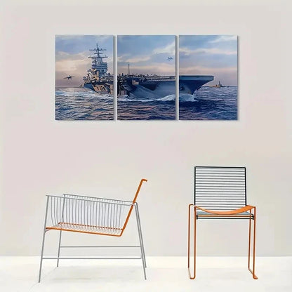 3pcs Ocean Majesty Ship Blue Sky Metal Print Ready to Hang Art