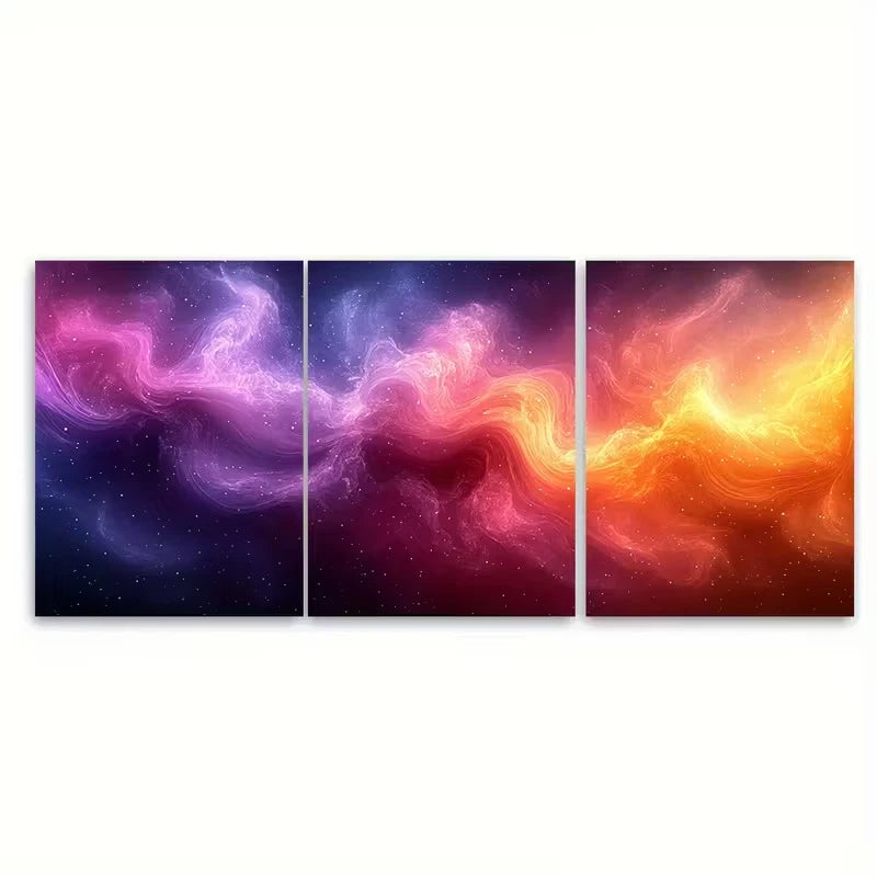 3pcs Pink Layered Skeleton Leaves Metal Print Ready to Hang Art