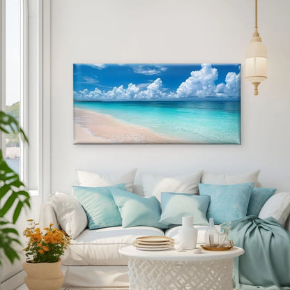 Beach Scenery Coastal Landscape Wall Art Canvas Office Home Room Framed 120x60cm