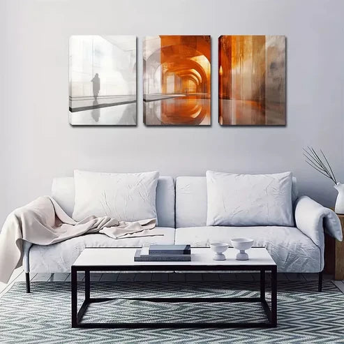 3pcs Abstract Architecture And People Wall Art Set Wall Art Canvas Unframed - High Quality Print 100% Australian Made Wall Canvas