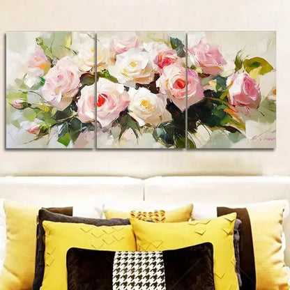 3pcs Watercolor Rose Design Metal Print Ready to Hang Art