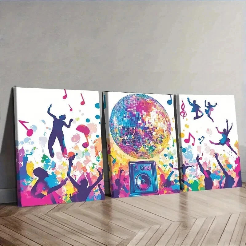 3pcs A big party Wall Art Set Canvas Framed 50x70cm - High Quality Print 100% Australian Made Wall Canvas Ready to Hang