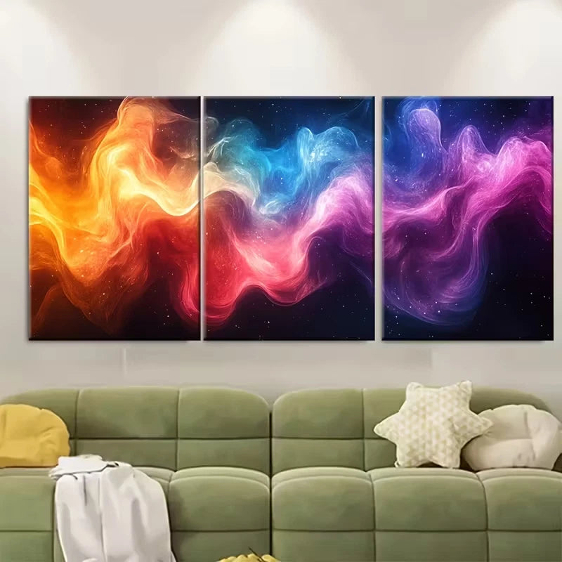 3pcs Abstract Colorful Scribble Illustration Metal Print Ready to Hang Art