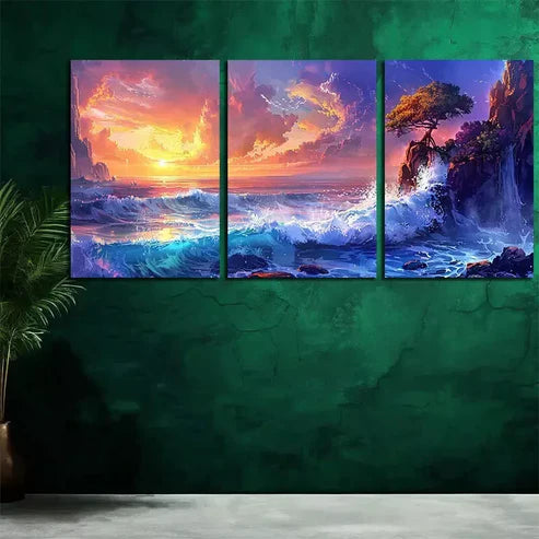 3pcs Chic Sea Themed Canvas Framed 60x90cm - High Quality Print 100% Australian Made Wall Canvas Ready to Hang