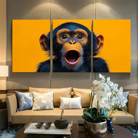 3pcs Iconic Monkey Puppet Reaction Metal Print Ready to Hang Art