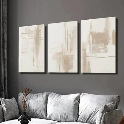 3pcs Abstract Geometric Golden Line Outline Wall Art Set Canvas Unframed - High Quality Print 100% Australian Made Wall Canvas
