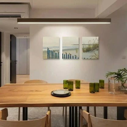 3pcs Beach Scene Soft Chalk Style Triptych Metal Print Ready to Hang Art