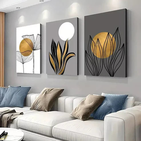 3pcs Bohemian & Modern Geometric Wall Art Set Canvas Unframed - High Quality Print 100% Australian Made Wall Canvas