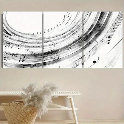 3pcs Lines And Musical Notes Wall Art Set Canvas Unframed - High Quality Print 100% Australian Made Wall Canvas