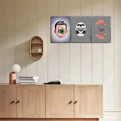 3pcs Eye Pattern for Poster Decoration Evil Metal Print Ready to Hang Art