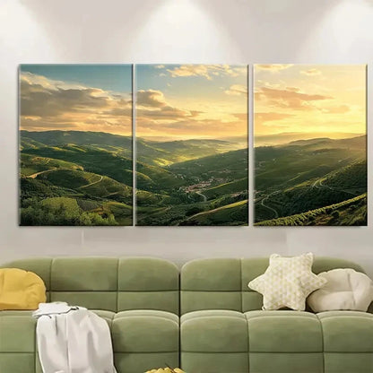 3pcs Vibrant Douro Valley Landscape Posters Metal Print Ready to Hang Art
