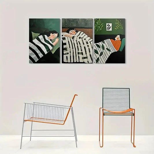 3pcs Abstract Restful Aesthetic Metal Print Ready to Hang Art