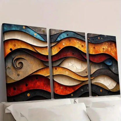 3pcs Brown Geometric Dot Collage Abstract A Wall Art Set Canvas Unframed - High Quality Print 100% Australian Made Wall Canvas