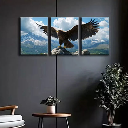 3pcs Majestic Eagle Spread Wings Canvas Framed 40x60cm - High Quality Print 100% Australian Made Wall Canvas Ready to Hang