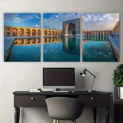 3pcs Architecture Historical Travel Perfect Wall Art Set Canvas Framed 40x60cm - High Quality Print 100% Australian Made Wall Canvas Ready to Hang