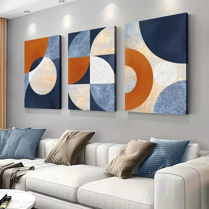 3pcs Modern Abstract Geometric Art Canvas Framed 60x90cm - High Quality Print 100% Australian Made Wall Canvas Ready to Hang