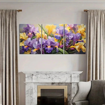 3pcs Vibrant Irises Colorful Floral Art Nature's Metal Print Ready to Hang Art
