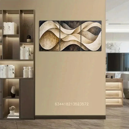 3pcs Modern Geometric Minimalist Wall Art Metal Print Ready to Hang Art