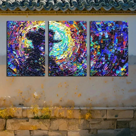 3pcs Vibrant Mystery Dance Abstract Design Metal Print Ready to Hang Art