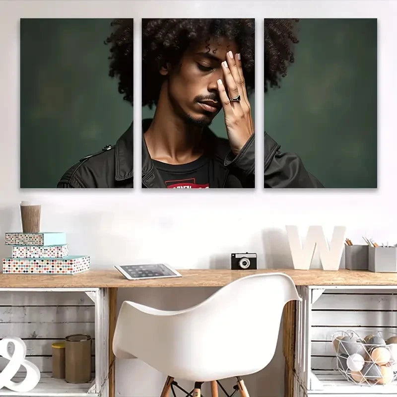 3pcs Men in Africa Are Wall Art Set Canvas Framed 60x90cm - High Quality Print 100% Australian Made Wall Canvas Ready to Hang