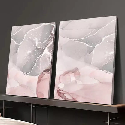 2pcs Abstract Marble Fluid Art Painting Canvas Framed 50x75cm - High Quality Print 100% Australian Made Wall Canvas Ready to Hang