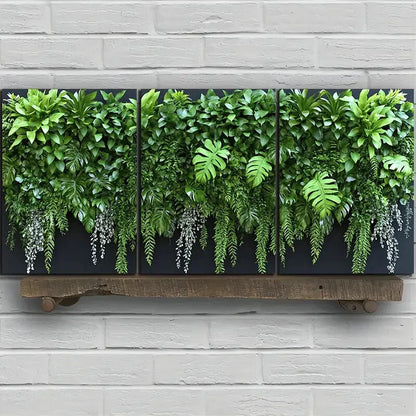 3pcs Green Plants Under the Sunshine Metal Print Ready to Hang Art