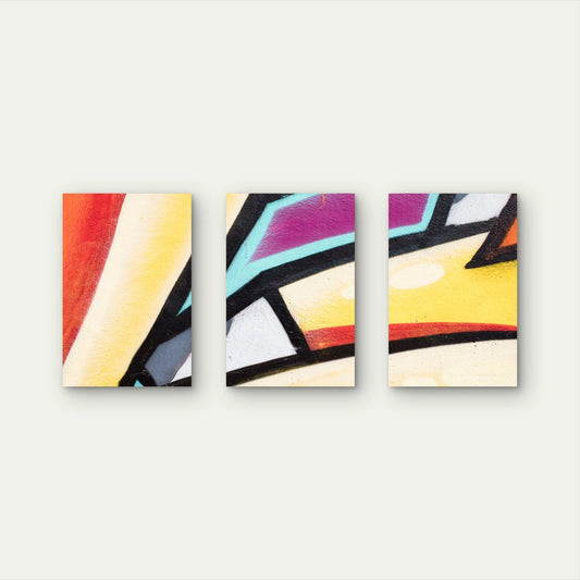 3pcs Urban Abstract Graffiti Design Wall Art Set Canvas Framed 60x90cm - High Quality Print 100% Australian Made Wall Canvas Ready to Hang