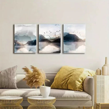 3pcs Watercolor Landscape Canvas Framed 60x90cm - High Quality Print 100% Australian Made Wall Canvas Ready to Hang