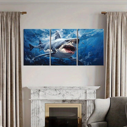 3pcs Underwater World Sea Life Ocean Metal Print Ready to Hang Art