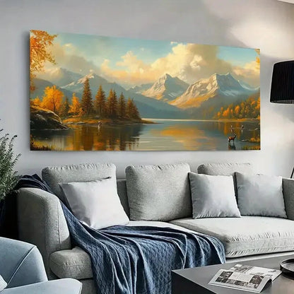 Sunlit Alpine Foliage wall canvas office home room framed 120x60cm - Bella Home Decor