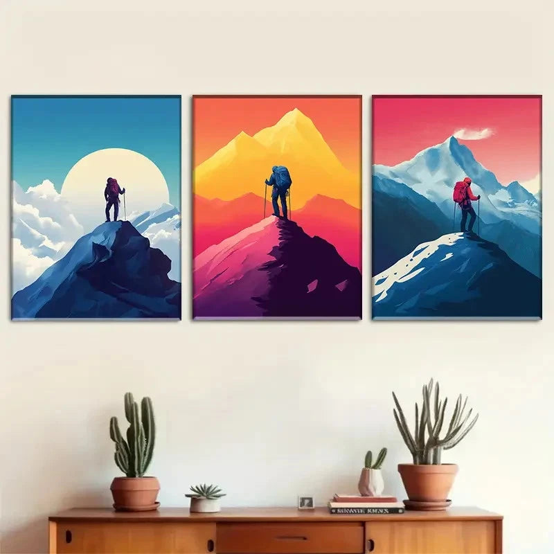 3pcs Three-Piece Home Decor Painting Set Metal Print Ready to Hang Art