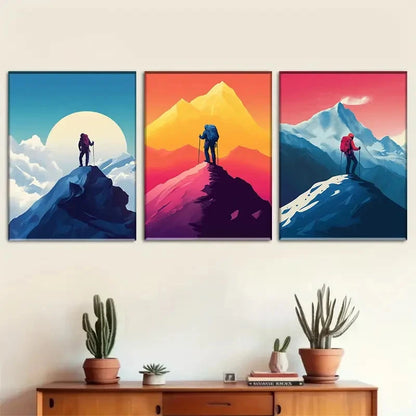 3pcs Three-Piece Home Decor Painting Set Metal Print Ready to Hang Art