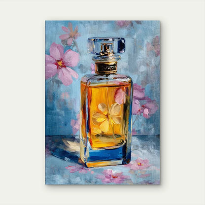 Romantic Elegant Perfume Bottle Metal Print Ready to Hang