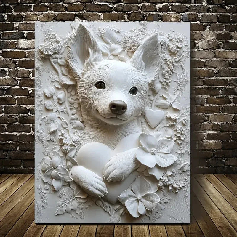 Puppy Love Theme Titled 'Choose Kindness Painting 40x60cm Metal Print Ready to Hang