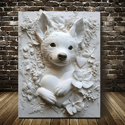 Puppy Love Theme Titled 'Choose Kindness Painting 40x60cm Metal Print Ready to Hang