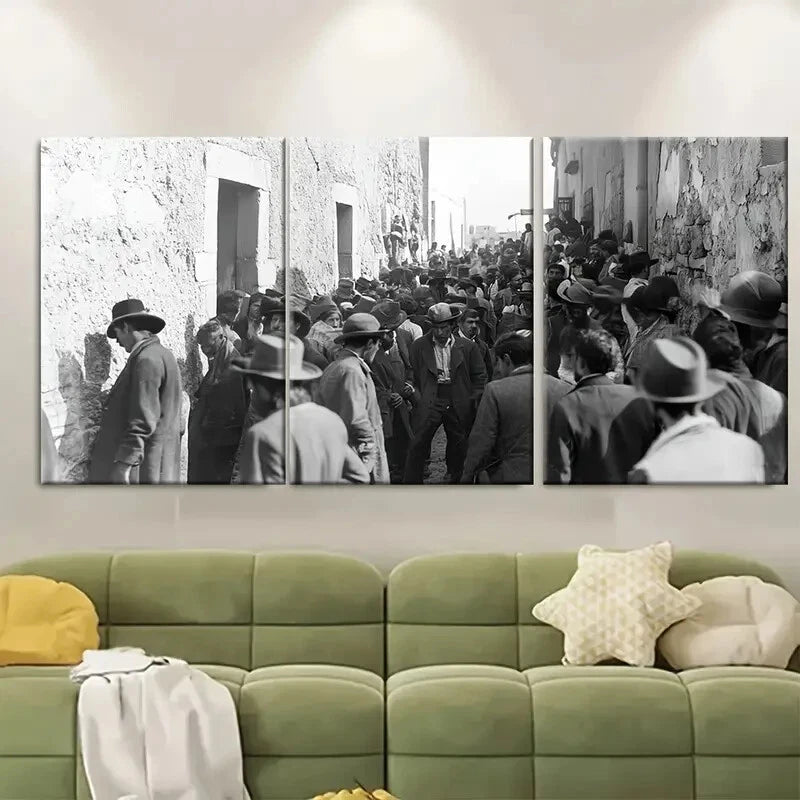 3pcs Vintage Mexican Revolutionary Photograph Metal Print Ready to Hang Art