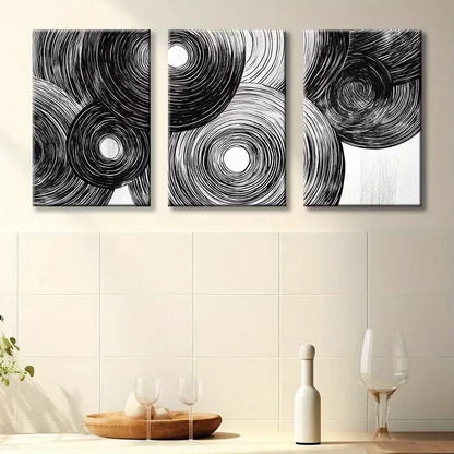3pcs Abstract Wood Rings Wall Art Set Canvas Framed 60x90cm - High Quality Print 100% Australian Made Wall Canvas Ready to Hang