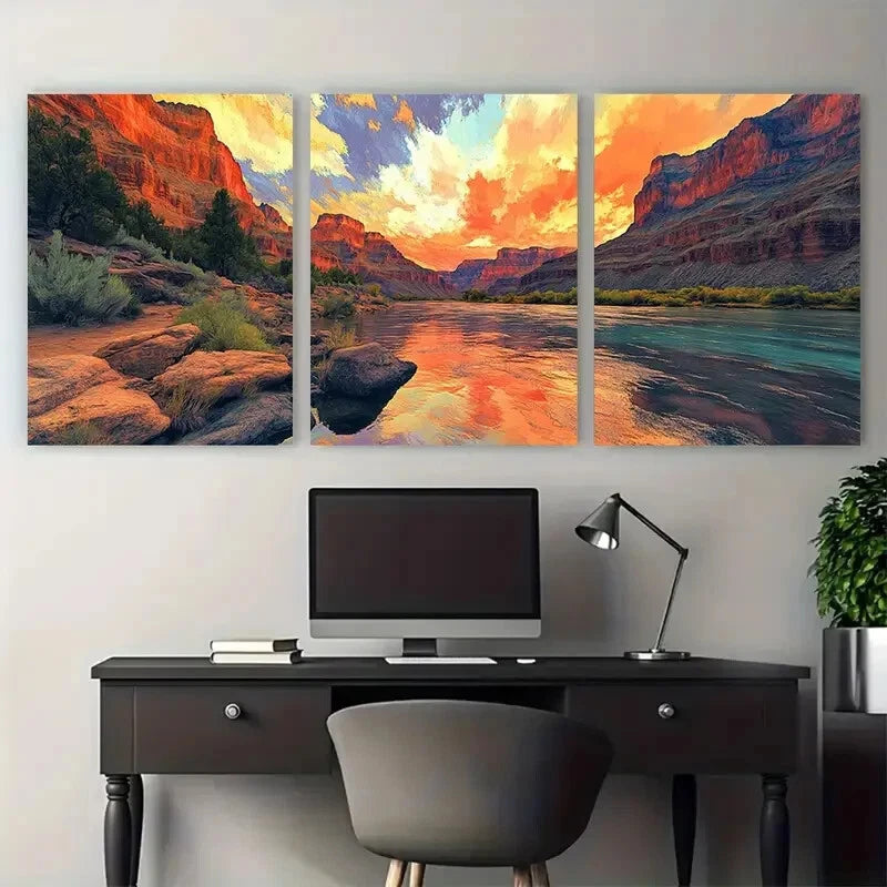 3pcs Grand Enchantment Trail Travel Grand Canyon Metal Print Ready to Hang Art