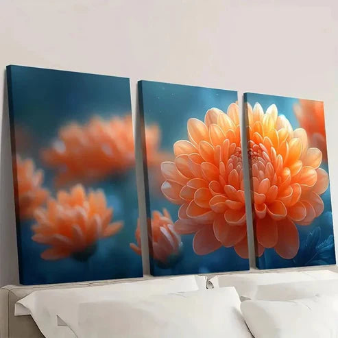 3pcs Chrysanthemum Canvas Print Wall Art Canvas Unframed - High Quality Print 100% Australian Made Wall Canvas