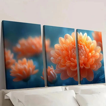 3pcs Chrysanthemum Canvas Print Wall Art Canvas Unframed - High Quality Print 100% Australian Made Wall Canvas