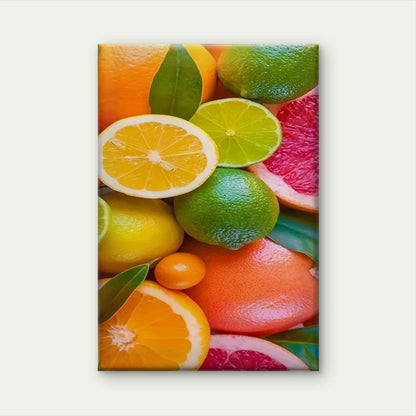Colorful Oranges, Lemons & Grapefruits Design 60x90cm Metal Print Ready to Hang