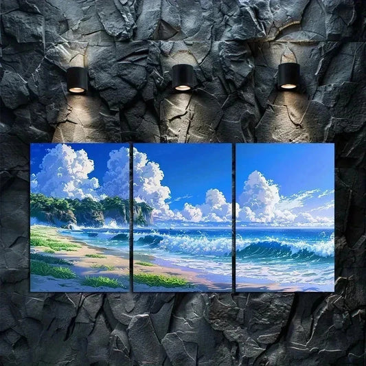 3pcs Lucky Bay Beach Scene in Australia Metal Print Ready to Hang Art