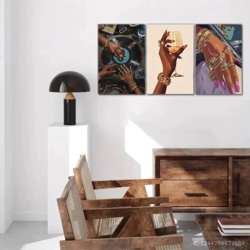 3pcs Artistic Choice Vinyl Record Art Poster Metal Print Ready to Hang Art